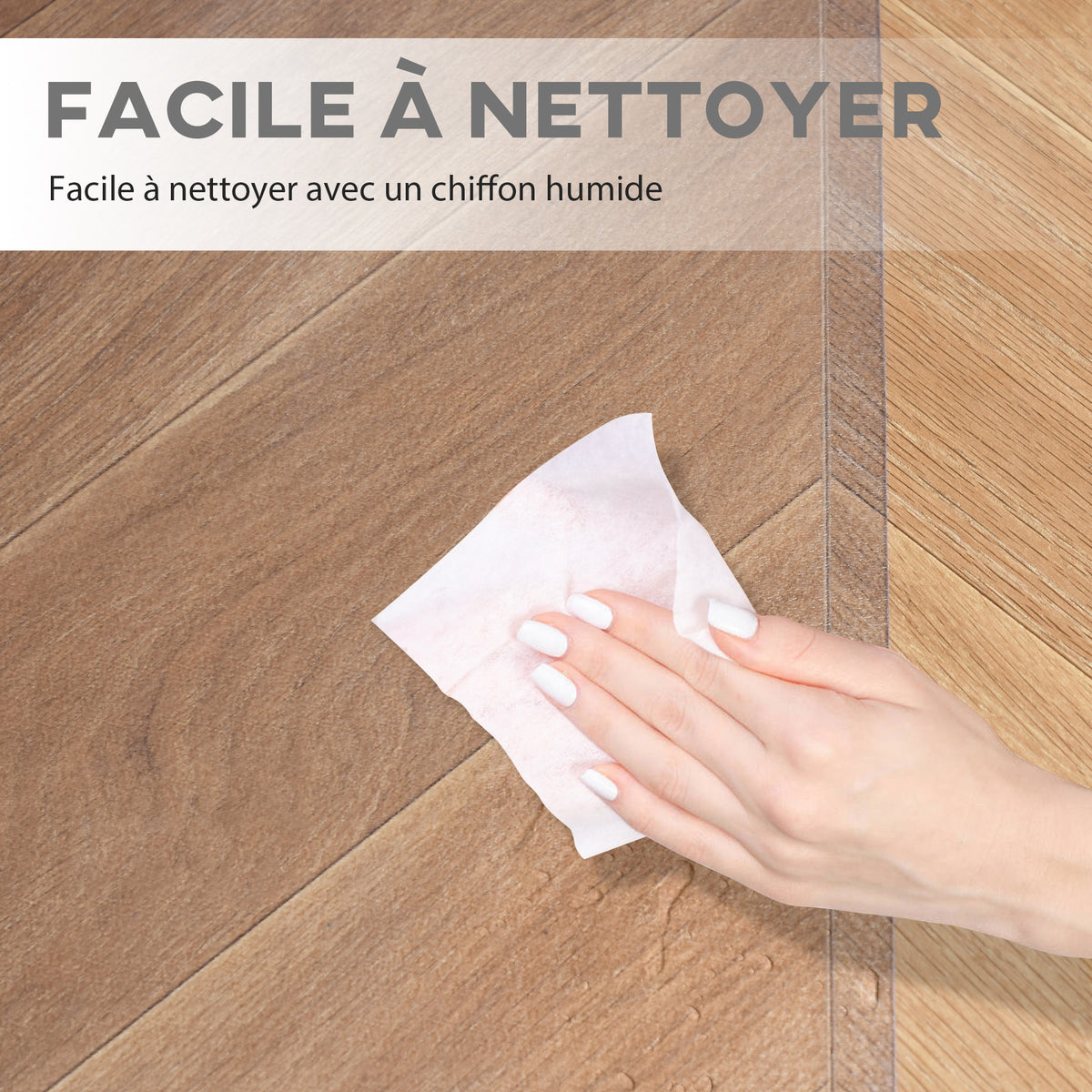 Tapis de chaise de bureau rectangulaire, antidérapants en plastique transparent 90x120cm