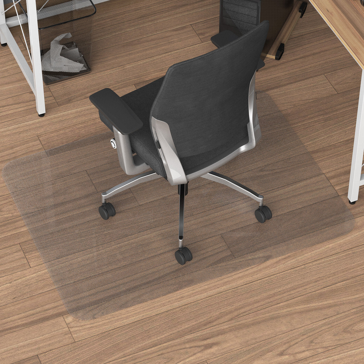 Tapis de chaise de bureau rectangulaire, antidérapants en plastique transparent 90x120cm