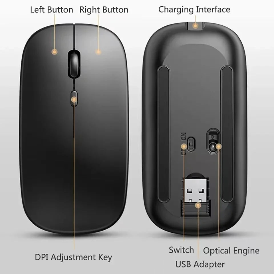 Souris sans fil Bluetooth rechargeable