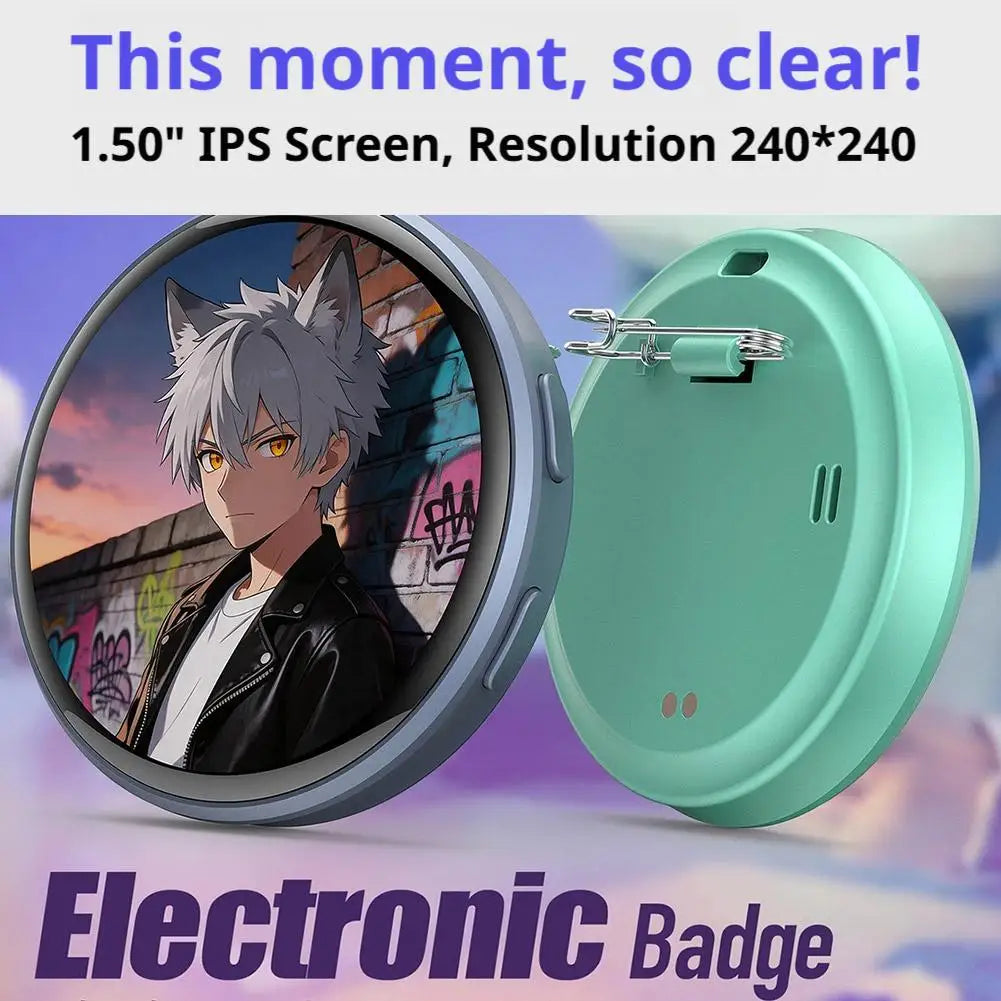 Badge électronique dynamique avec écran tactile de 1,5 pouces