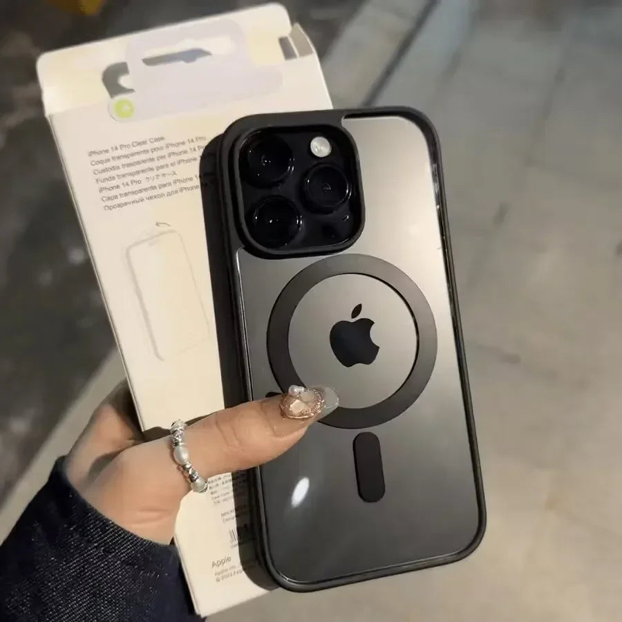 Coque magnétique transparente iPhone 18 16 17 Air 16e 15 14 Plus 13 12 11 Pro Max