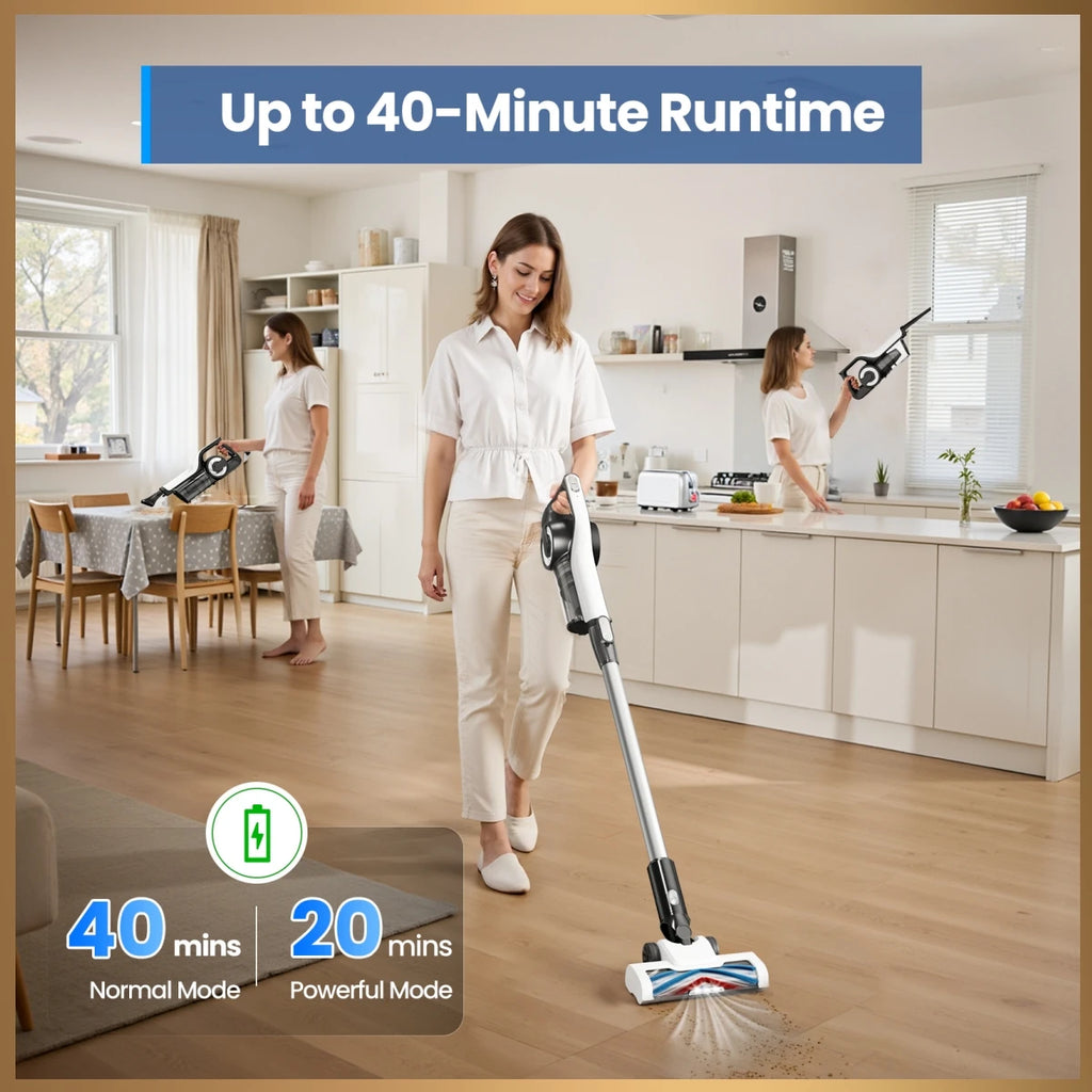 Aspirateur sans fil léger pour poils d'animaux, tapis et sols en bois dur