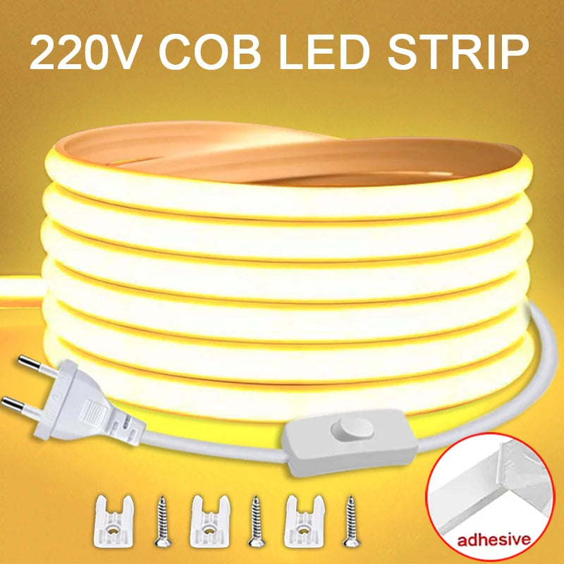 Bande LED COB étanche avec interrupteur marche/arrêt