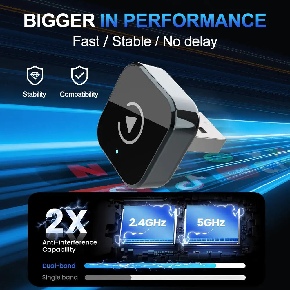 Adaptateur CarPlay sans fil (version améliorée 2026)