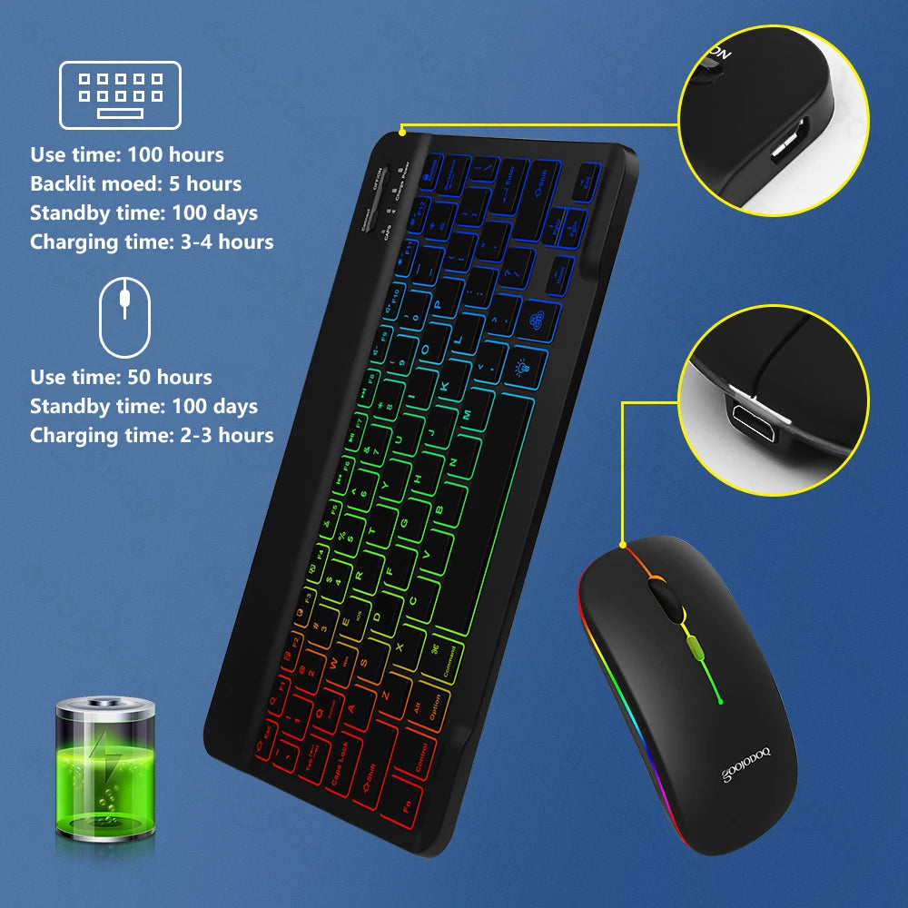 Clavier 10 pouces et souris sans fil