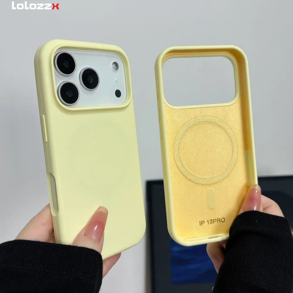 Coque en silicone magnétique iPhone 17 Pro Max 18 15 14 13 12 16 Pro Max 15 14 Plus