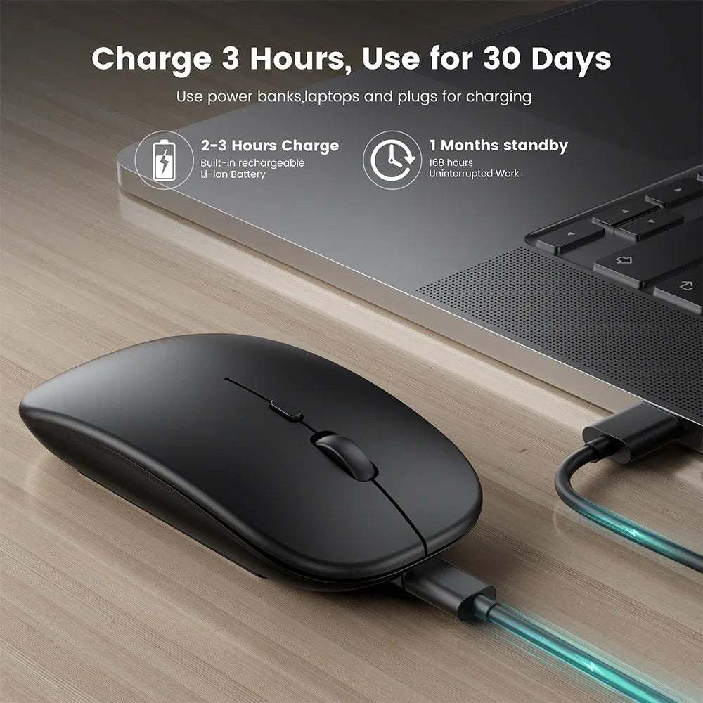 Souris sans fil Bluetooth rechargeable
