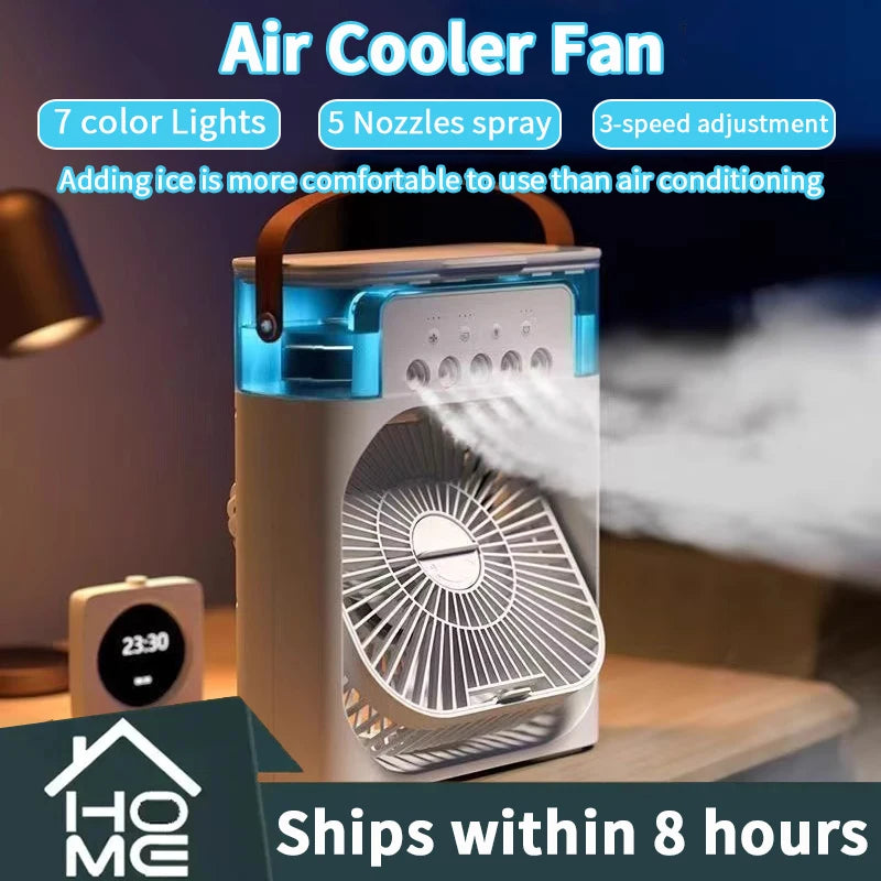 Ventilateur humidificateur multifonction à 5 sorties de brumisation