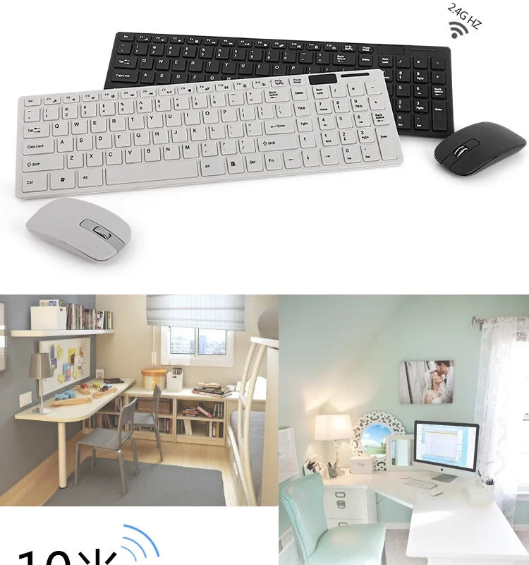 Clavier et souris sans fil compatible avec Windows, PC, Android et IOS