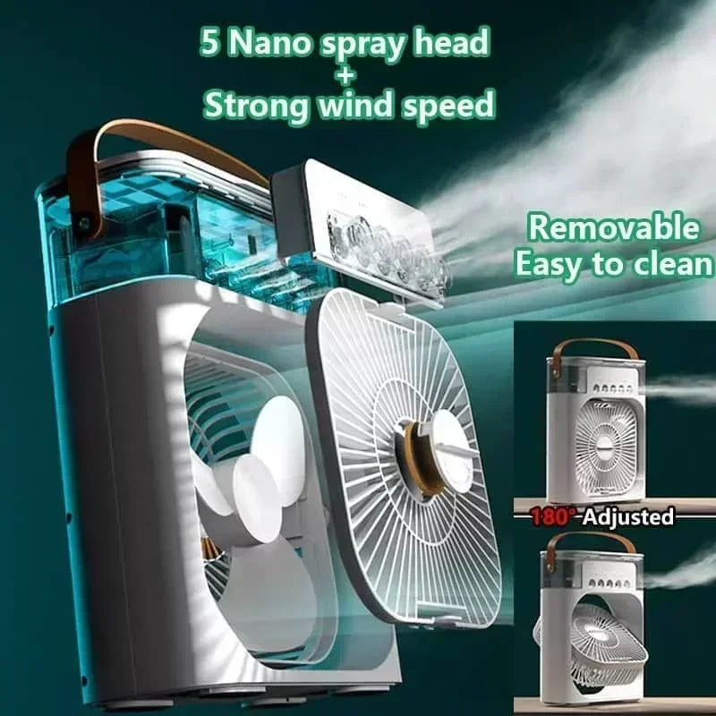 Ventilateur humidificateur multifonction à 5 sorties de brumisation