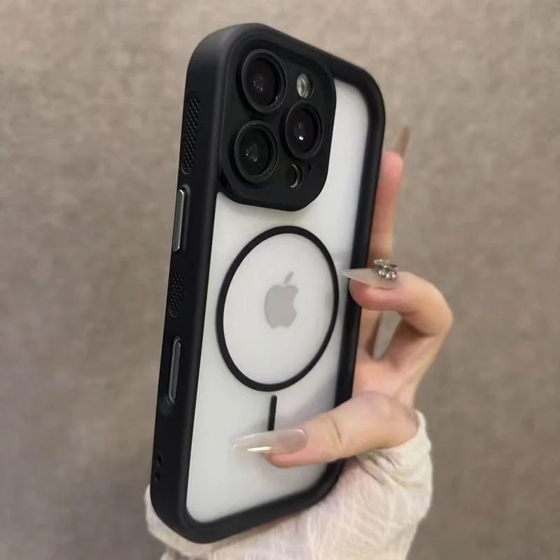 Coque de protection magnétique iPhone transparente