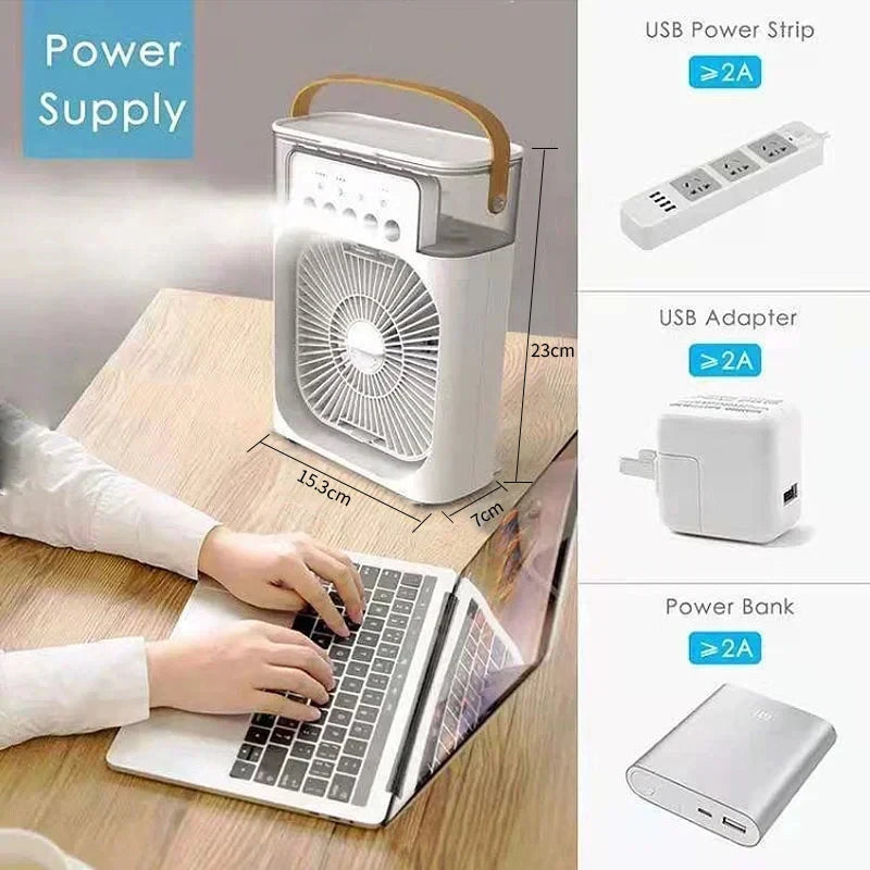 Ventilateur humidificateur multifonction à 5 sorties de brumisation