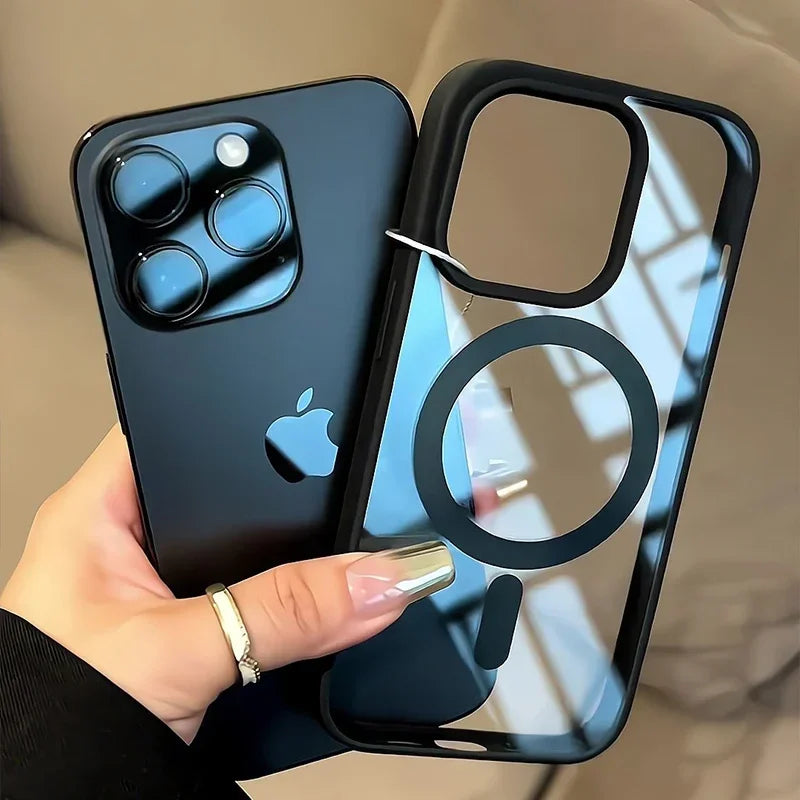 Coque magnétique transparente iPhone 18 16 17 Air 16e 15 14 Plus 13 12 11 Pro Max