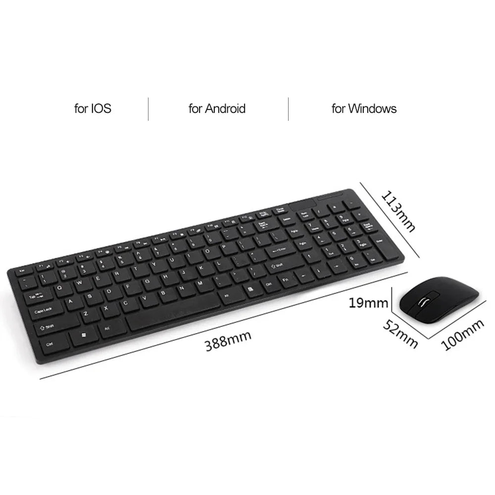 Clavier et souris sans fil compatible avec Windows, PC, Android et IOS