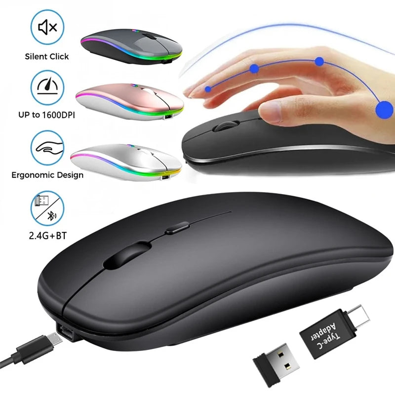 Souris sans fil Bluetooth rechargeable