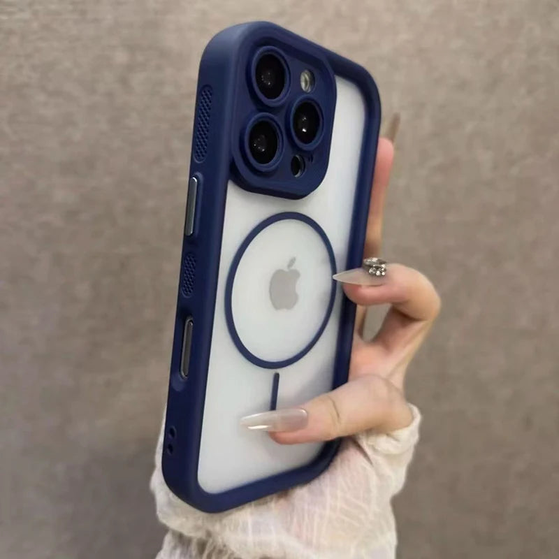 Coque de protection magnétique iPhone transparente