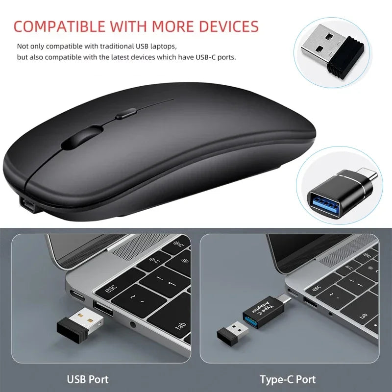 Souris sans fil Bluetooth rechargeable