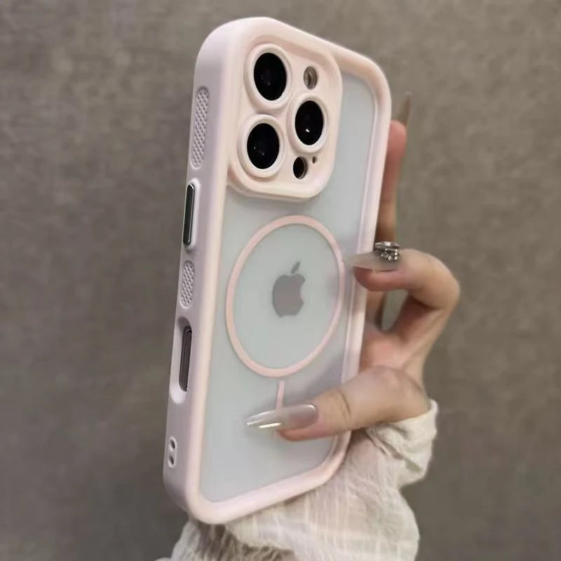Coque de protection magnétique iPhone transparente