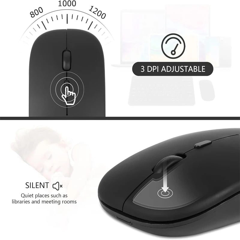 Souris sans fil Bluetooth rechargeable