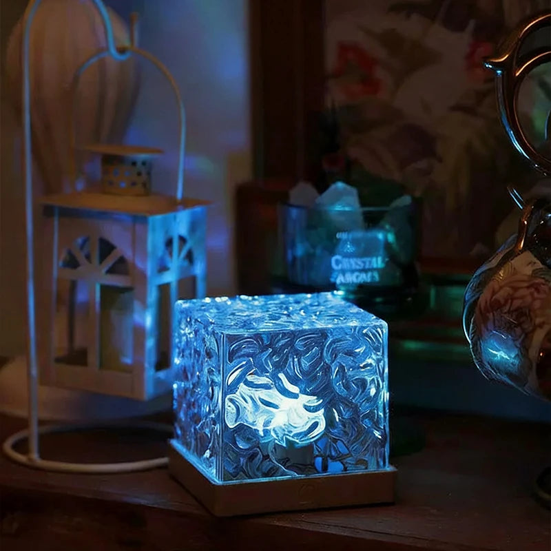 Projecteur de lumière nocturne à ondulations d'eau rotatives