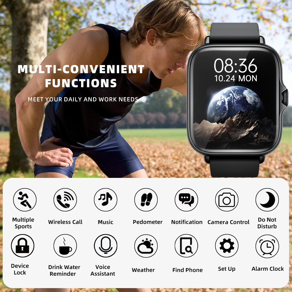 Montre Connectée avec podomètre Pour Iphone et Android
