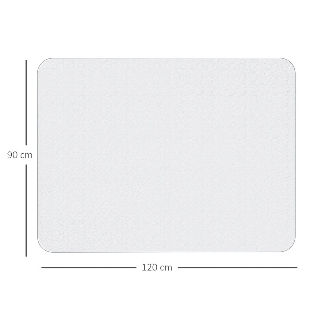 Tapis de chaise de bureau rectangulaire, antidérapants en plastique transparent 90x120cm